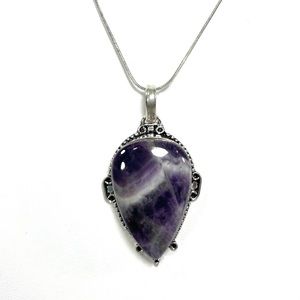 Chevron Amethyst 925 Gemstone Pendant